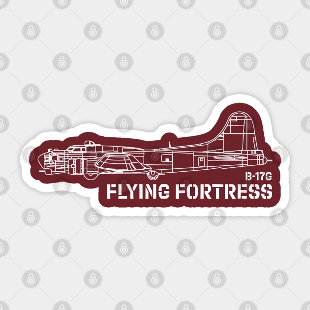 B-17 Flying Fortress (USAAF) Sticker by BearCaveDesigns